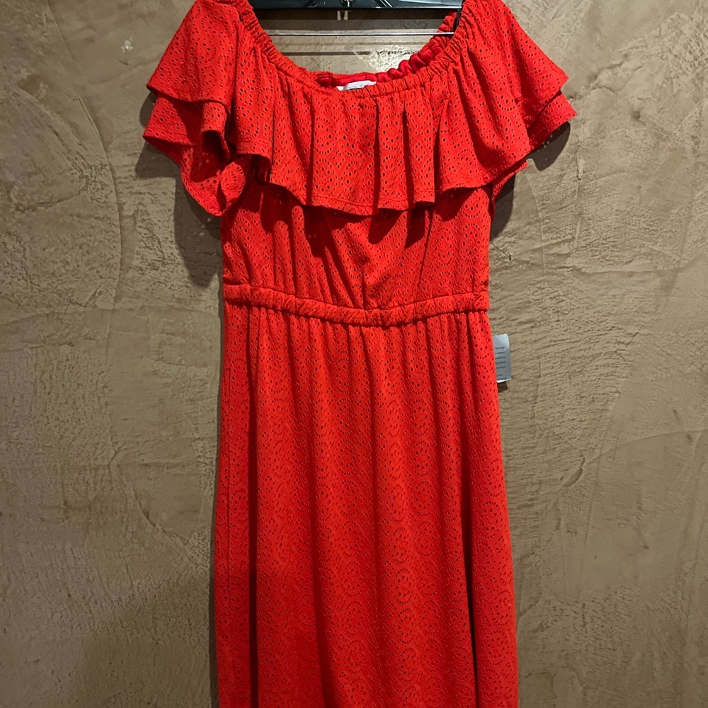 Red Off-Shoulder Dress
